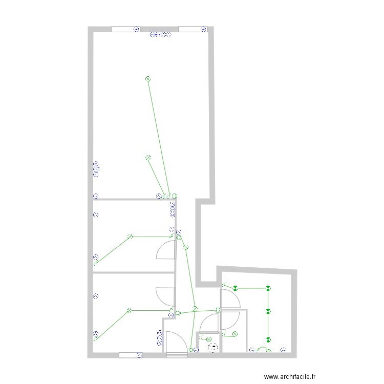 BARREYRE. Plan de 1 pièce et 60 m2