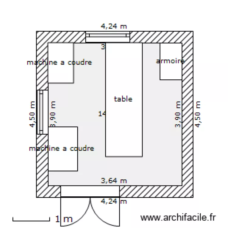 atelier de couture. Plan de 