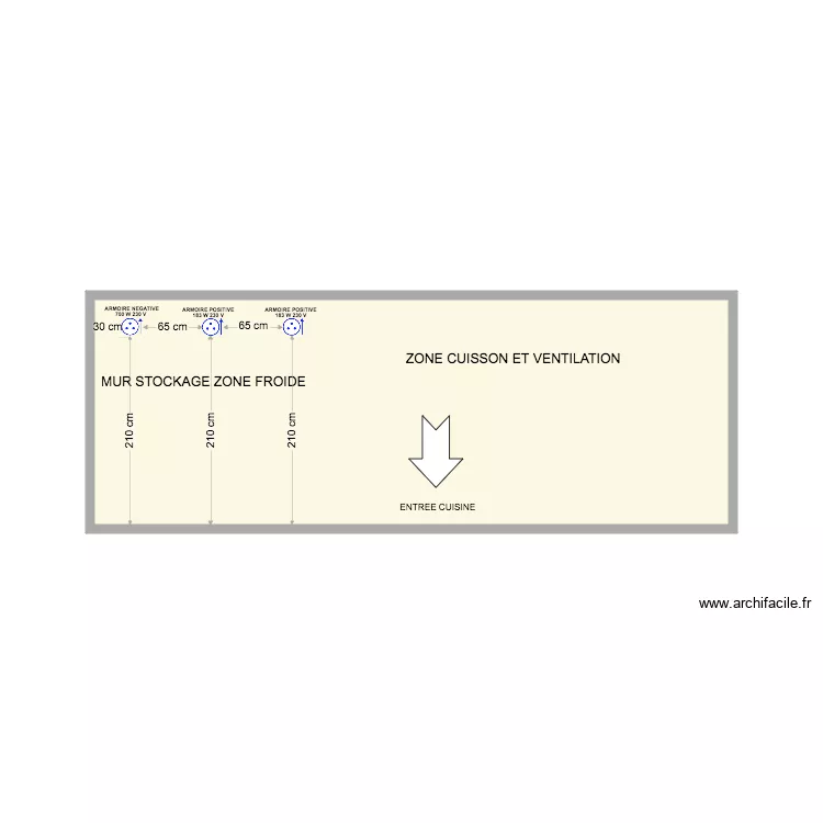 MUR ZONE FROIDE ET CUISSON . Plan de 