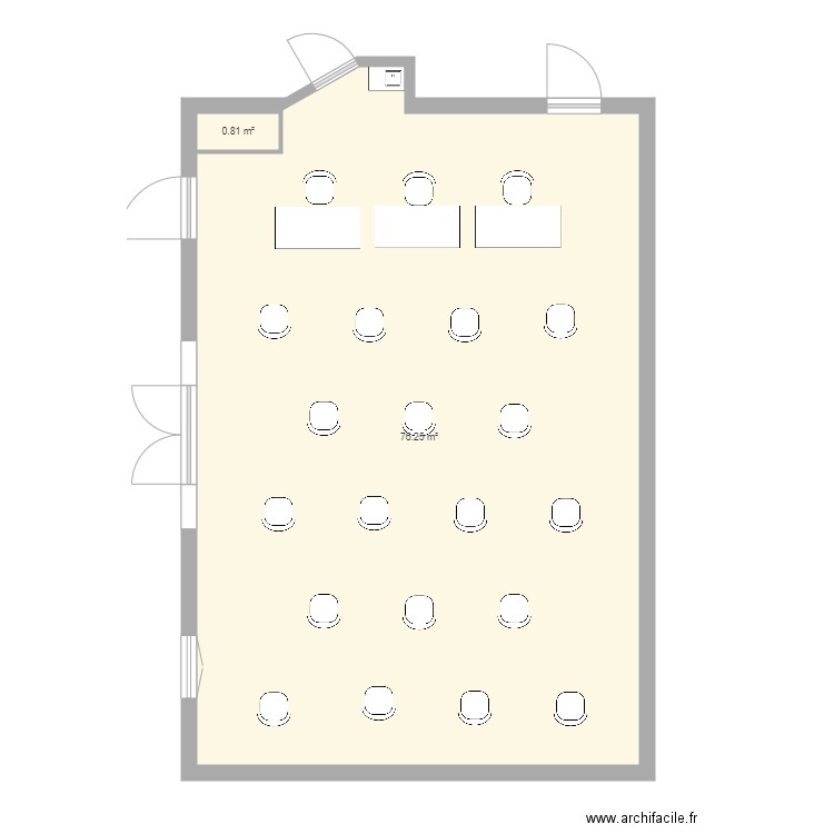 Salle de réunion siège 20 mai 2020 21 places. Plan de 0 pièce et 0 m2