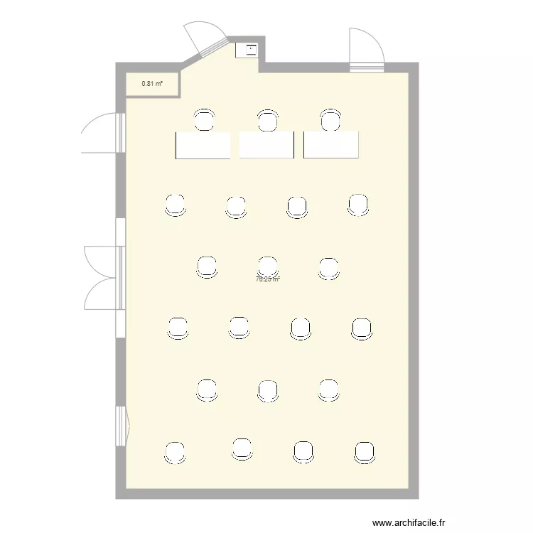 Salle de r&eacute;union si&egrave;ge 20 mai 2020 21 places. Plan de 