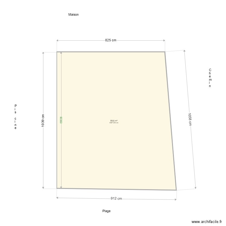 plan jardin avant. Plan de 1 pièce et 90 m2