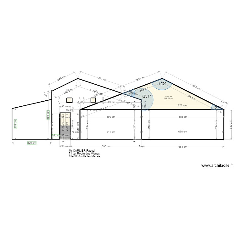 Façade SUD Prévue . Plan de 0 pièce et 0 m2