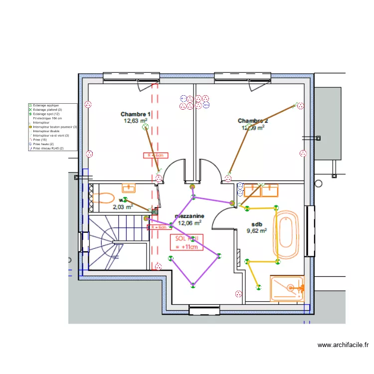 BLANCKAERT 2 - PLAN ELEC - R+1. Plan de 