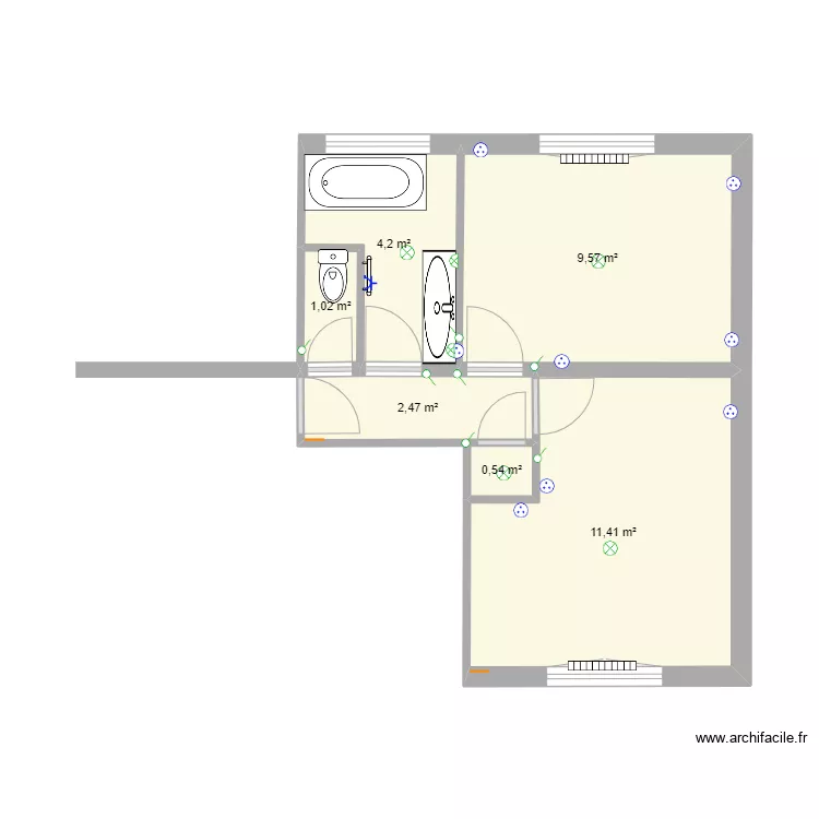 Chambres sdb. Plan de 