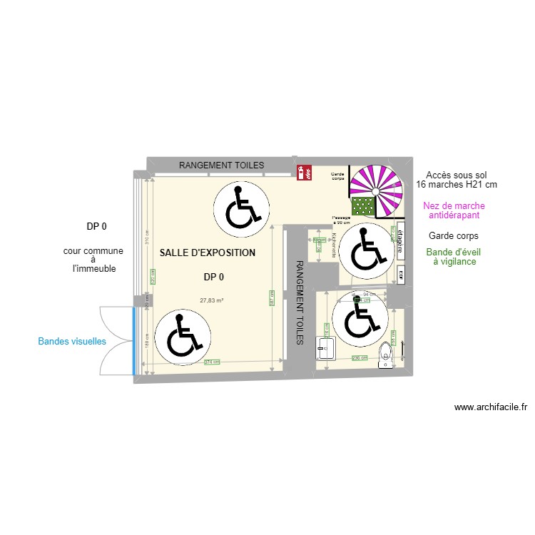 SCI CITO RDC APRES TRAVAUX ESPACE DE ROTATION. Plan de 0 pièce et 0 m2 SCI CITO RDC APRES TRAVAUX ESPACE DE ROTATION. Plan de 0 pièce et 0 m2