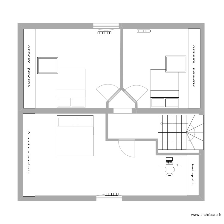 Frey Jerry & Stéphanie 1er Etage. Plan de 3 pièces et 42 m2