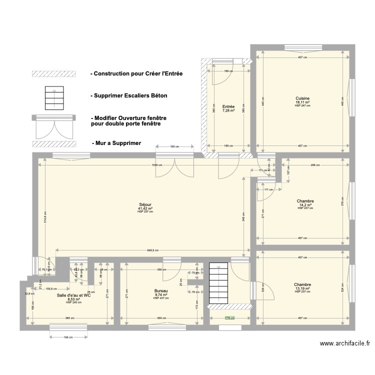 Gros Oeuvres. Plan de 0 pièce et 0 m2