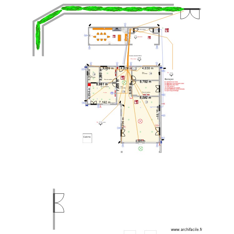 Plan mi casa I. Plan de 2 pièces et 208 m2