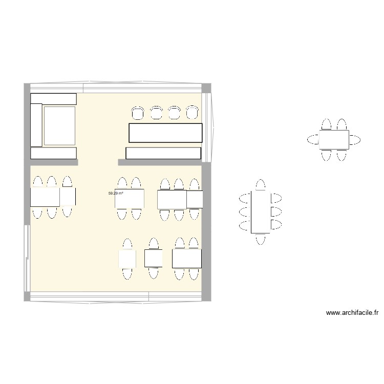 salle à manger art - Plan dessiné par Julie Dedon