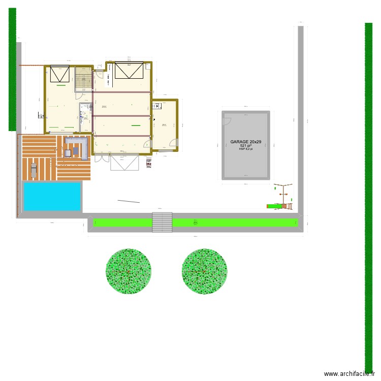 maison. Plan de 29 pièces et 628 m2