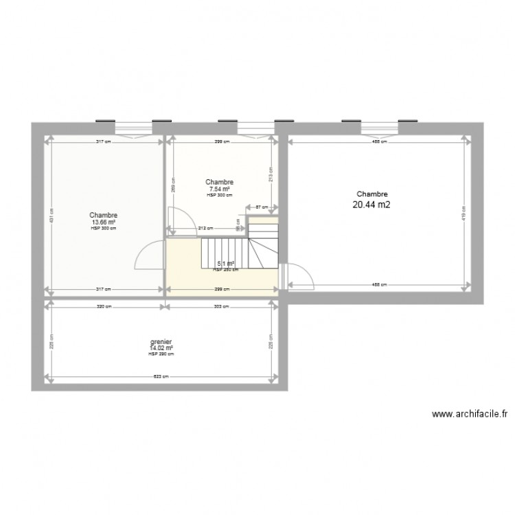 Existant etage Beychac. Plan de 0 pièce et 0 m2