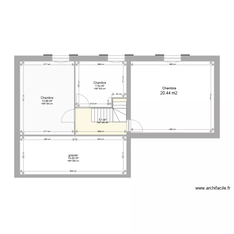 Existant etage Beychac. Plan de 