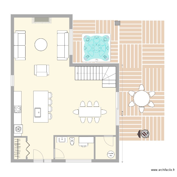 chalet chambres en haut. Plan de 0 pièce et 0 m2