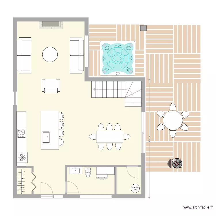 chalet chambres en haut. Plan de 