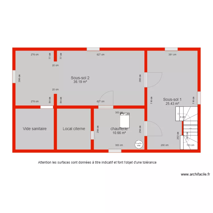 BI 5617 sous sol c&ocirc;t&eacute;. Plan de 