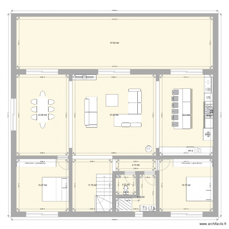 plan david RDC 6 chambres. Plan de 0 pièce et 0 m2