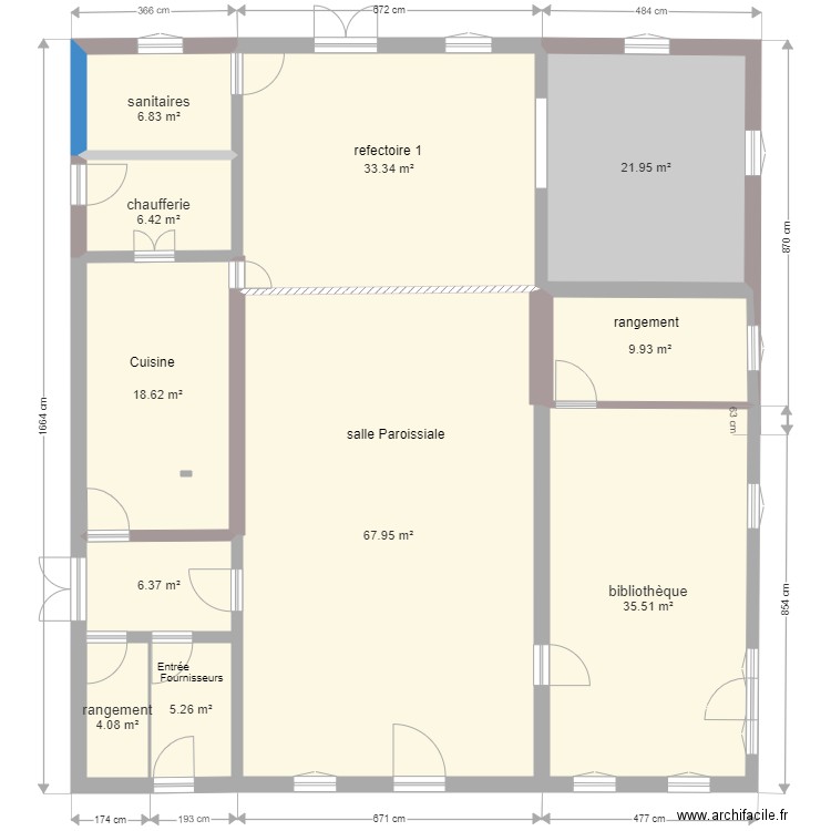 salle paroissiale v2. Plan de 0 pièce et 0 m2