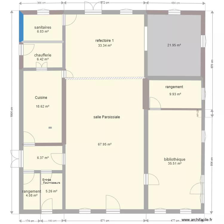 salle paroissiale v2. Plan de 