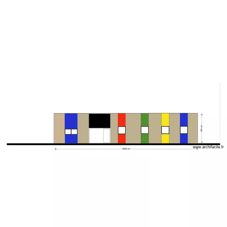 facade color&eacute;e. Plan de 