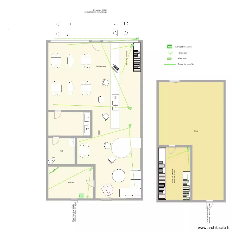 TABAC LE LONGCHAMP Vid&eacute;o surveillance . Plan de 