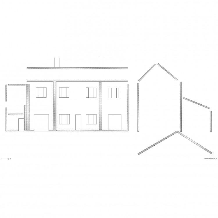 projet façade sud. Plan de 0 pièce et 0 m2