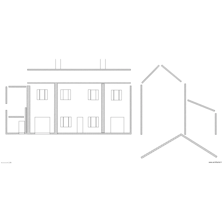 projet fa&ccedil;ade sud. Plan de 