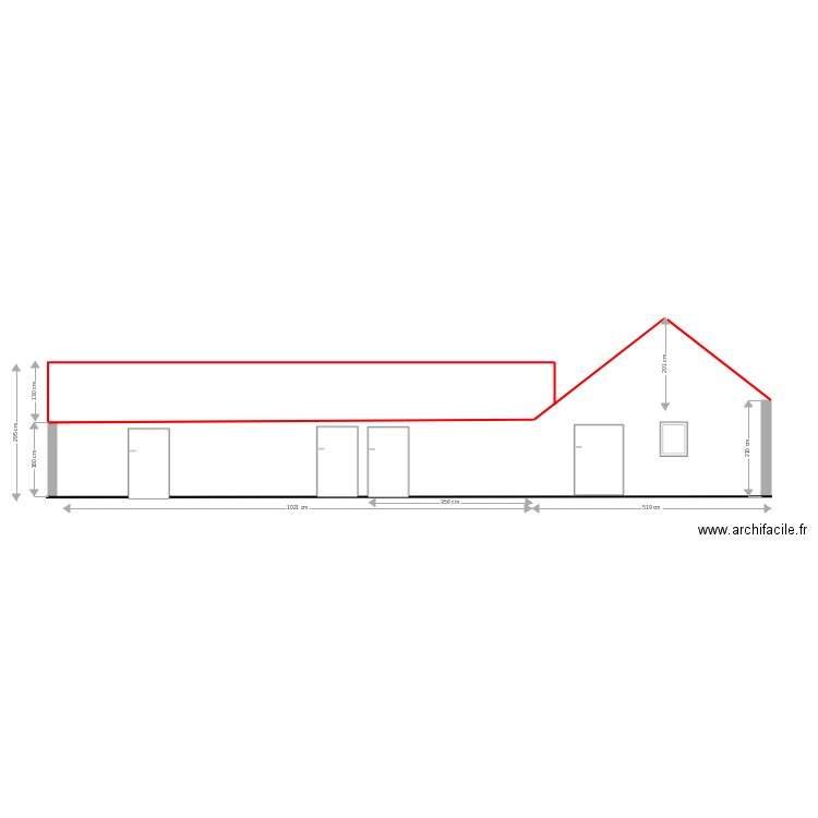 façade nord existante validée. Plan de 0 pièce et 0 m2