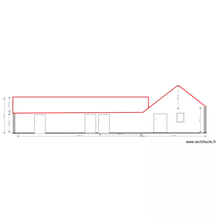 façade nord existante validée. Plan de façade nord existante validée. Plan de
