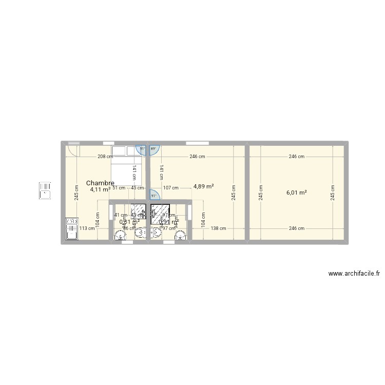 RESIDENCE. Plan de 5 pièces et 17 m2