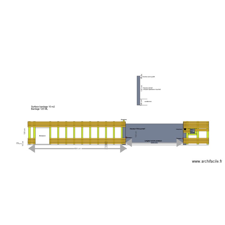 Muret vue face 2. Plan de 0 pièce et 0 m2