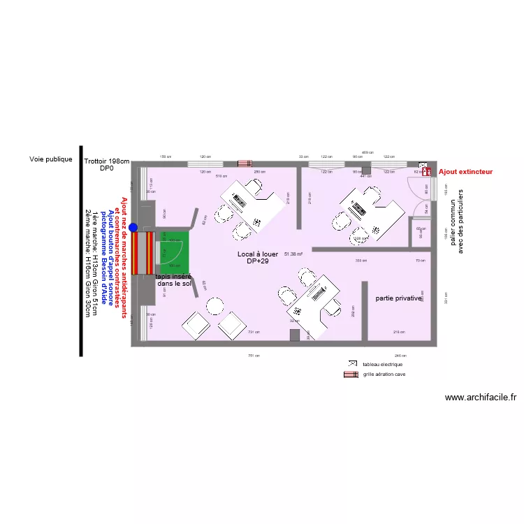 LOCAL A LOUER SCI REPUBLIQUE APRES TRAVAUX. Plan de 