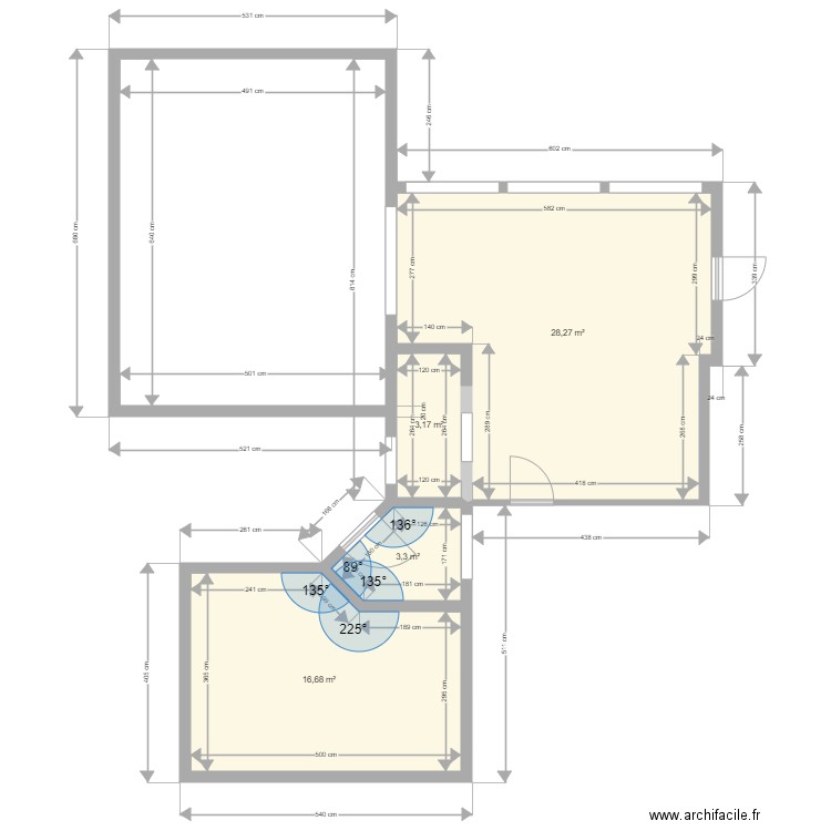 Pommier cuisine piscine projection1 3. Plan de 4 pièces et 51 m2
