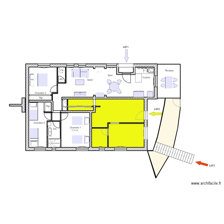 POLI 24 ter PROJET TER 2. Plan de 11 pièces et 102 m2