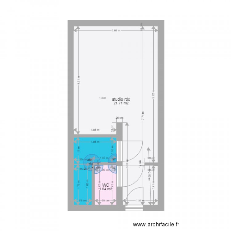 studio 2. Plan de 0 pièce et 0 m2