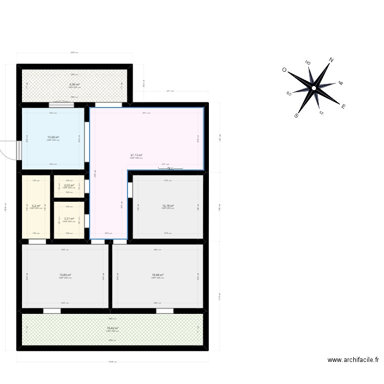 Maison individuelle. Plan de 10 pièces et 120 m2