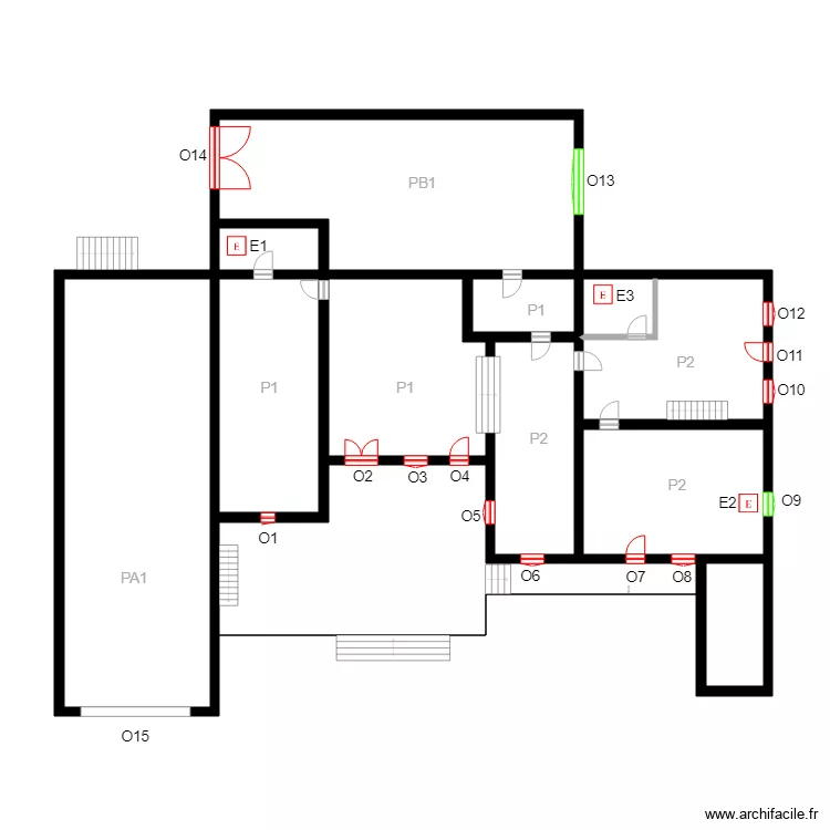 ABC0015logement. Plan de 