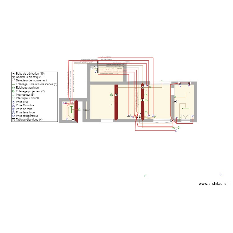 électricité granges electicite plan. Plan de 6 pièces et 31 m2