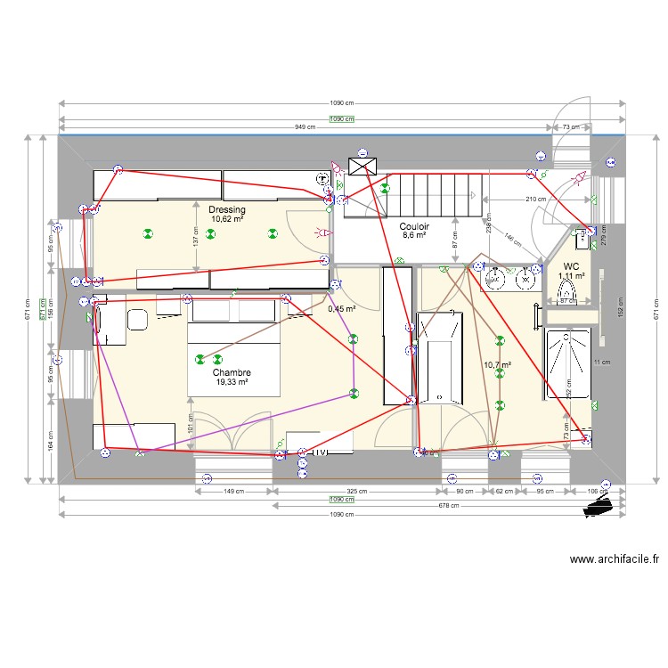 ANAIS BAT1 RDC ELEC 14 01 2023 v4. Plan de 6 pièces et 107 m2