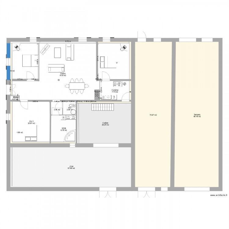 michon rdc habitable v7 optimisation couts. Plan de 0 pièce et 0 m2