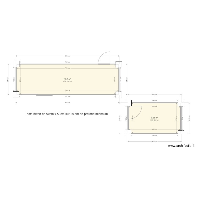 30 et 10. Plan de 2 pièces et 28 m2