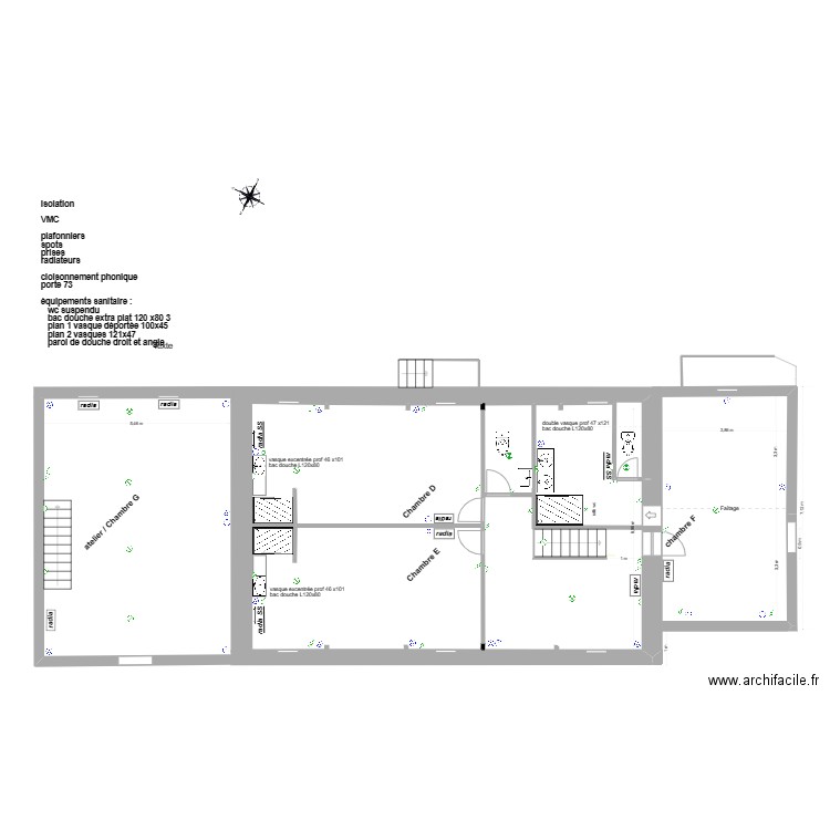 Brigneau 2éme étage. Plan de 1 pièce et 4 m2