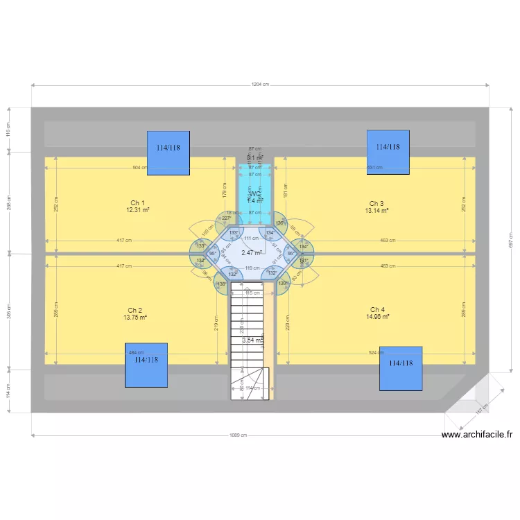 DEWITTE BOISTA. Plan de 