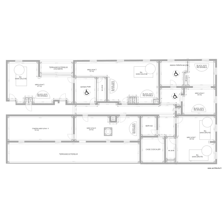 salon priv&eacute; R1 314    . Plan de 