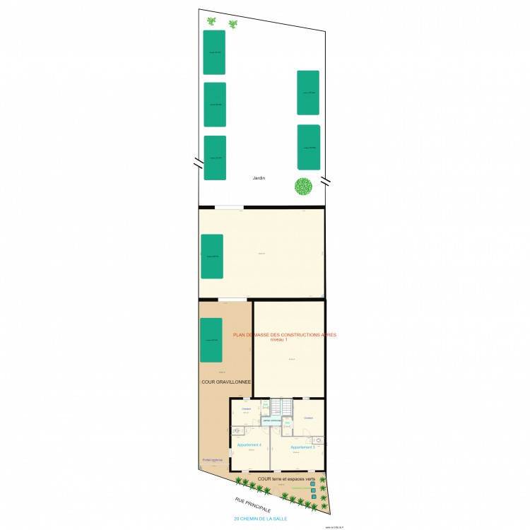 modifications envisagées 20 chemin de la salle miveau 1. Plan de 0 pièce et 0 m2