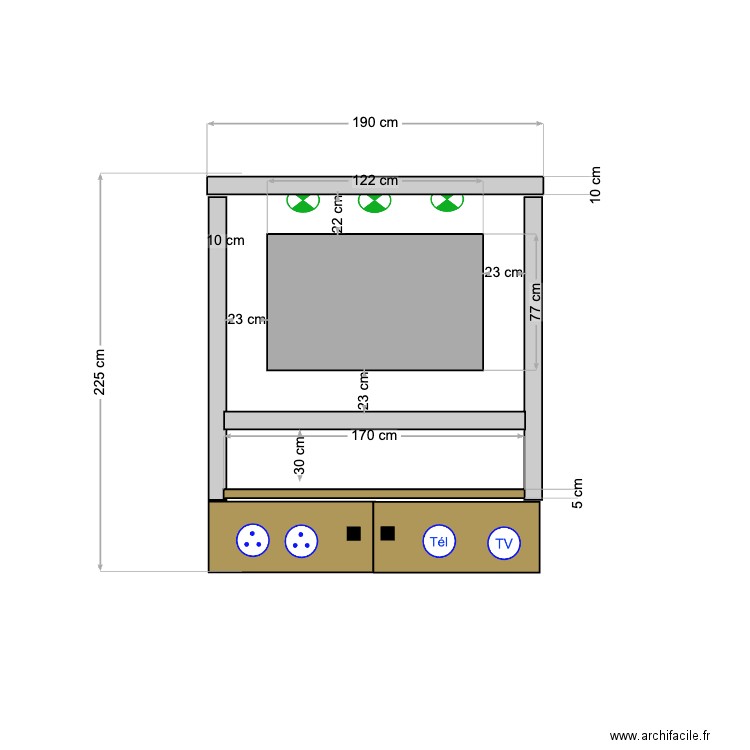 MEUBLE 1 TV PARIS. Plan de 0 pièce et 0 m2