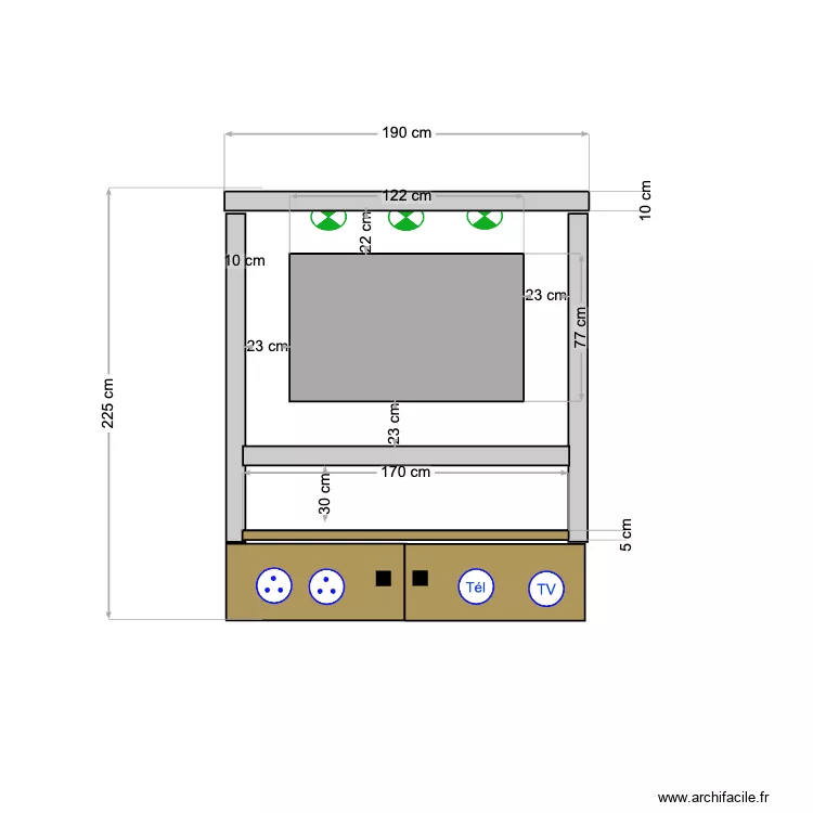 MEUBLE 1 TV PARIS. Plan de 