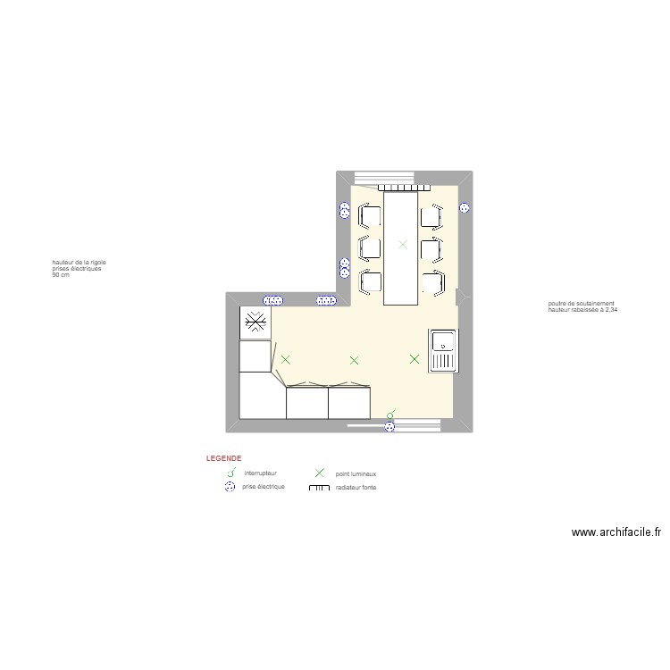 ADT implantation cuisine Happy at Work V4. Plan de 0 pièce et 0 m2