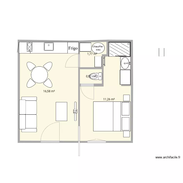 1 grand huniers. Plan de 