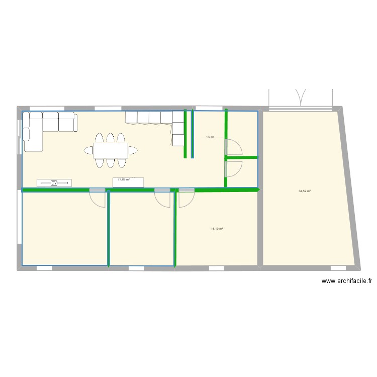 Pierre bis. Plan de 11 pièces et 257 m2